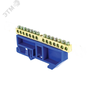 Шина нулевая 63.14 изолятор на DIN-рейку латунь