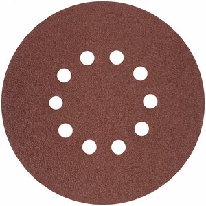 Круги шлифовальные с отверстиями (липучка), алюминий-оксидные, 225 мм, 5 шт.  Р 36
