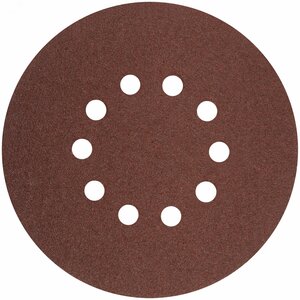 Круги шлифовальные с отверстиями (липучка), алюминий-оксидные, 225 мм, 5 шт.  Р 40