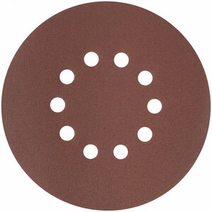 Круги шлифовальные с отверстиями (липучка), алюминий-оксидные, 225 мм, 5 шт.  Р 100