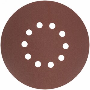Круги шлифовальные с отверстиями (липучка), алюминий-оксидные, 225 мм, 5 шт.  Р 120