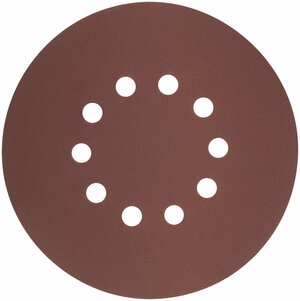 Круги шлифовальные с отверстиями (липучка), алюминий-оксидные, 225 мм, 5 шт.  Р 240