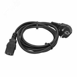 Кабель питания TERACOM для ИБП. ПК и мониторов разъём C13 — Евровилка сечение 3×0.75мм2 250В длина 2.0 метра