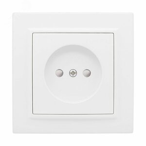 Розетка Минск 1-местная СП без заземления 10А защитные шторки белая