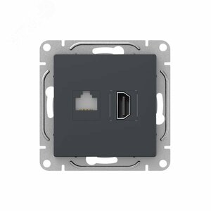 Механизм розетки HDMI+RJ45 (cat5)  графит Эпика EKF