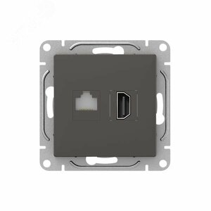 Механизм розетки HDMI+RJ45 (cat5)  мокко Эпика EKF