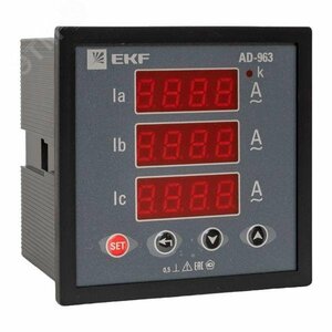 Амперметр цифровой на панель 96х96 трехфазный PROxima