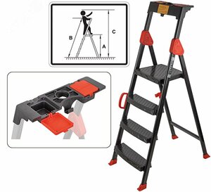 Лестница-стремянка стальная Comfort, 5 ступеней