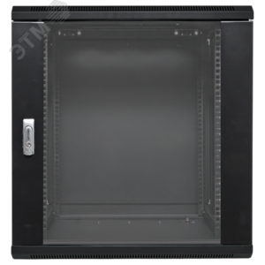 Шкаф настенный 19′ TERACOM PRO 12U 600х600 мм дверь стеклянная с замком-ручкой чёрный