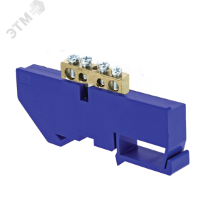 Шина нулевая N 63.04 изолятор на DIN-рейку (латунь)