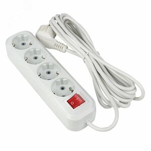 Удлинитель Эксперт 4 гнезда 2 метра 16А/3,0кВт с выключателем и заземлением ПВС 3х1 PROxima