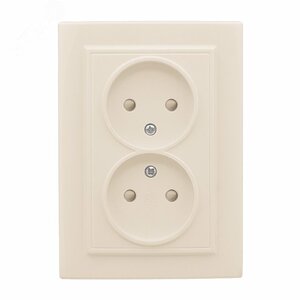 Розетка двухместная СП без заземления 10А бежевый с защитными шторками Минск