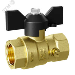 Кран шаровой латунный для манометра Ду 15 Ру 40 бабочка M20