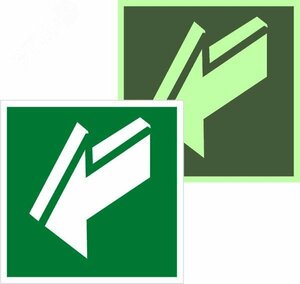 Знак эвакуационный E 19 »Открывать движением на себя» 200х200 мм, пленка самоклеящаяся с фотолюминесцентным покрытием ГОСТ Р 12.4.026-2001