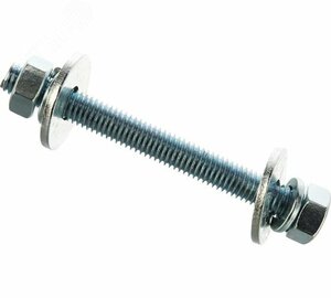Шпилька DIN976 М8х200 с  гайками DIN934 шайбами DIN 9021 шайбами DIN127, цинк (2 шт.)