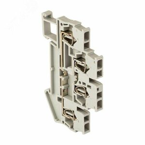 Клемма пружинная двухуровневая ST 4 мм2 4 вывода серая EKF