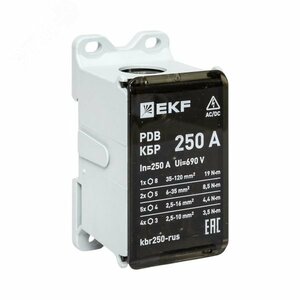 Клеммный блок распределительный КБР 250A EKF