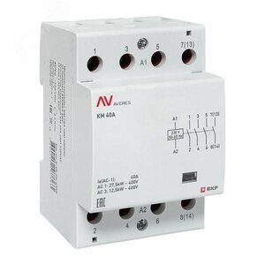 Контактор модульный КМ 40А 4NO 230VAC (3 мод.) AVERES