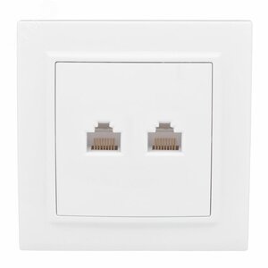 Розетка RJ-45 2-местная СП Минск белая
