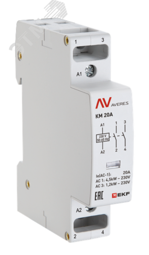 Контактор модульный КМ 20А 2NC 48VAC (1 мод.) AVERES EKF