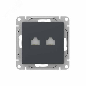 Механизм розетки RJ45 — 2шт  (cat5)  графит Эпика EKF