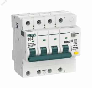АВДТ 3P+N 32А 30мА AC х-ка C ДИФ-103 4.5кА