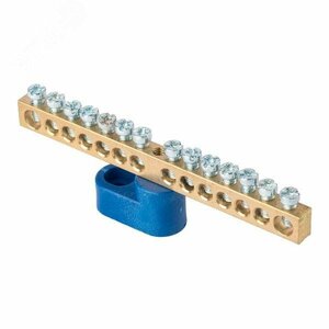 Шина нулевая 63.14 (1-н изолятор стойка) латунь