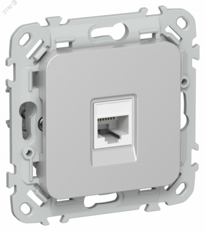 FLITE Розетка компьютерная RJ45 категория 6 UTP РК6-1-0-ФлА алюминий IEK