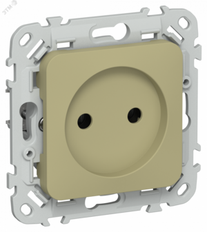 FLITE Розетка без заземления без защитных шторок безвинтовое крепление 10А РС01-1-ФлО оливковый IEK