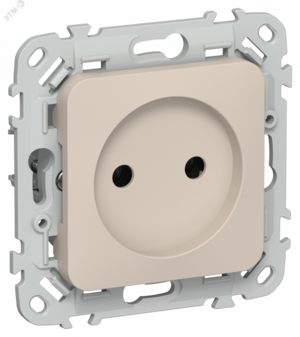FLITE Розетка без заземления без защитных шторок безвинтовое крепление 10А РС01-1-ФлЛ льняной IEK