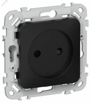FLITE Розетка без заземления с защитными шторками безвинтовое крепление 10А РСш01-1-ФлЧ черный IEK