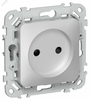 FLITE Розетка без заземления с защитными шторками безвинтовое крепление 10А РСш01-1-ФлА алюминий IEK