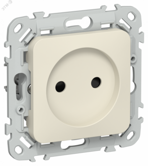 FLITE Розетка без заземления с защитными шторками безвинтовое крепление 10А РСш01-1-ФлСл сливочный IEK