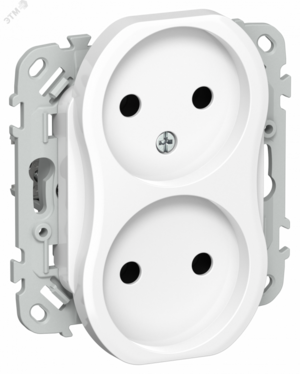 FLITE Розетка 2-местная без заземления без защитных шторок безвинтовое крепление 10А РС02-1-ФлБ белый IEK