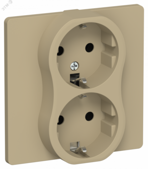FLITE Розетка 2-местная с заземлением без защитных шторок безвинтовое крепление 16А в сборе РС12-1-К-ФлХ хаки IEK