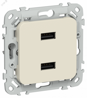 FLITE Розетка USB A+A 3,1А РЮ-2-ФлСл сливочный IEK