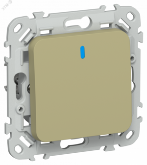 FLITE Выключатель 1-клавишный с индикацией 10А ВС11-1-1-ФлО оливковый IEK