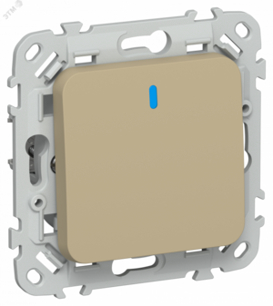 FLITE Выключатель 1-клавишный проходной с индикацией 10А ВС61-1-1-ФлХ хаки IEK