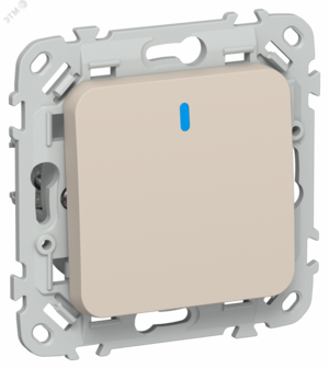 FLITE Выключатель 1-клавишный проходной с индикацией 10А ВС61-1-1-ФлЛ льняной IEK