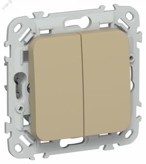 FLITE Выключатель 2-клавишный проходной 10А ВС62-1-0-ФлХ хаки IEK