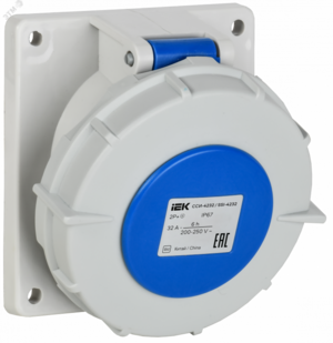 Розетка встраиваемая ССИ-4232 32А-6ч/220В 2P+PE IP67 IEK