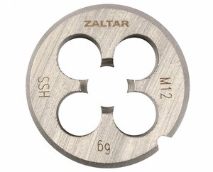 Плашка круглая резьбонарезная HSS, DIN 223 B (DIN EN 22568), M12x1.75, 38×14